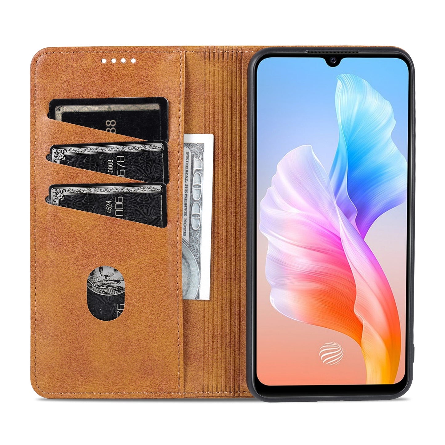 For Vivo S10e/V23e Leather Wallet Case with Card Holder & Magnetic Closure