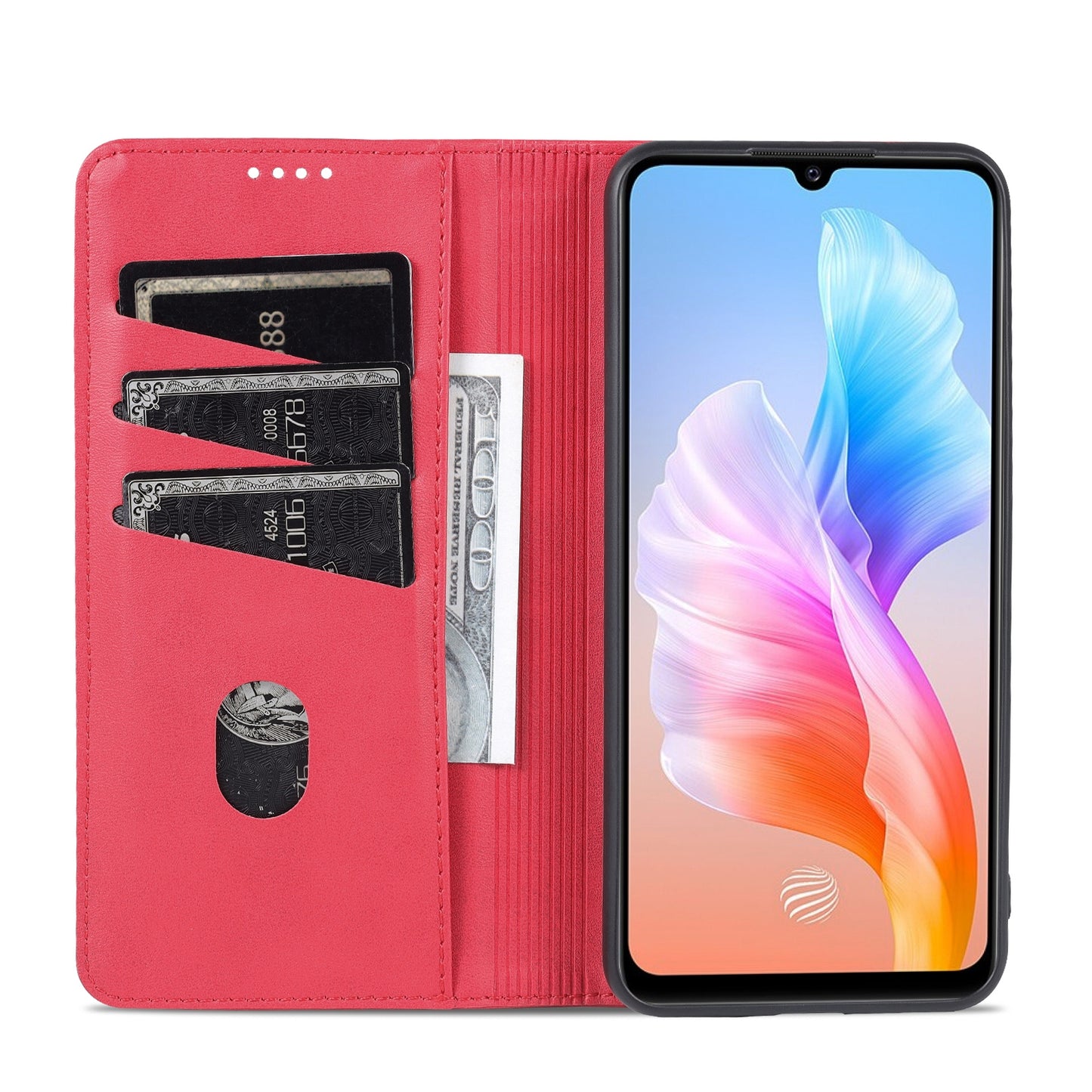 For Vivo S10e/V23e Leather Wallet Case with Card Holder & Magnetic Closure