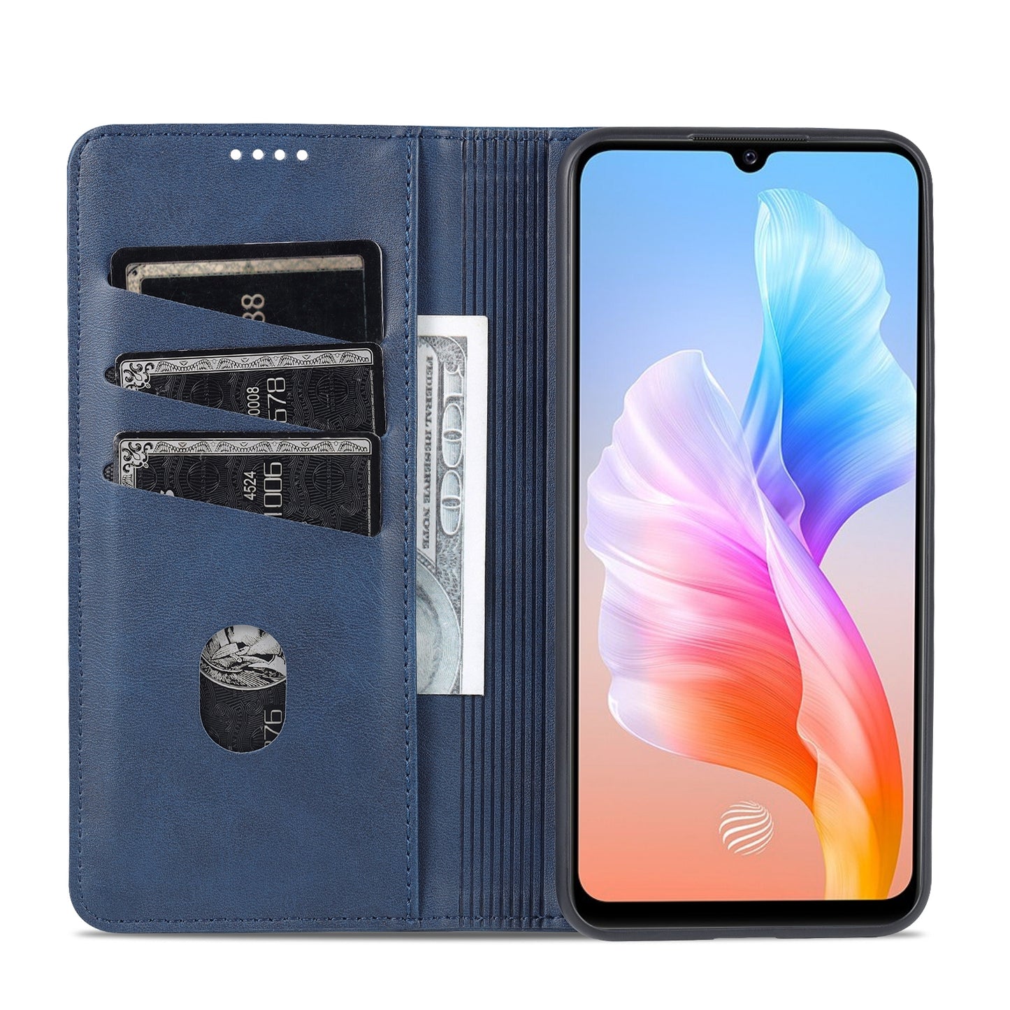 For Vivo S10e/V23e Leather Wallet Case with Card Holder & Magnetic Closure