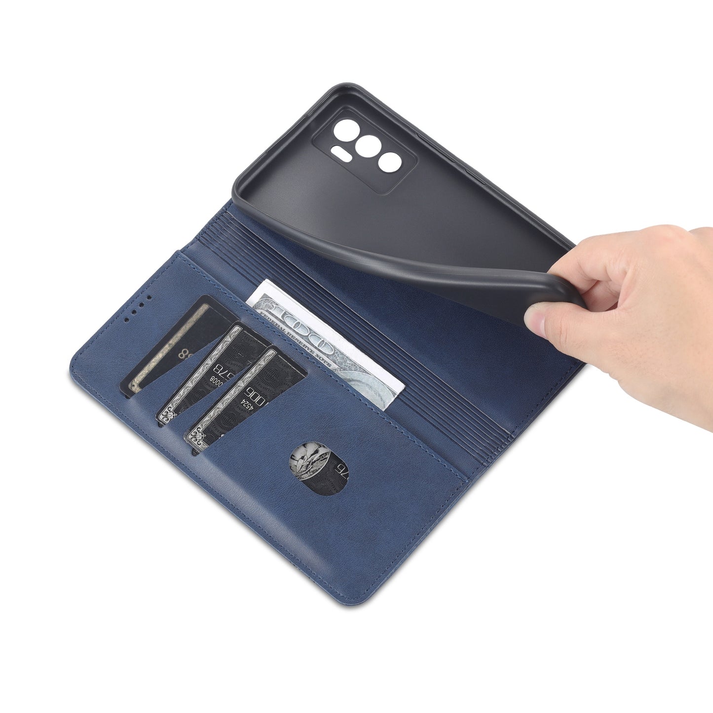 For Vivo S10e/V23e Leather Wallet Case with Card Holder & Magnetic Closure