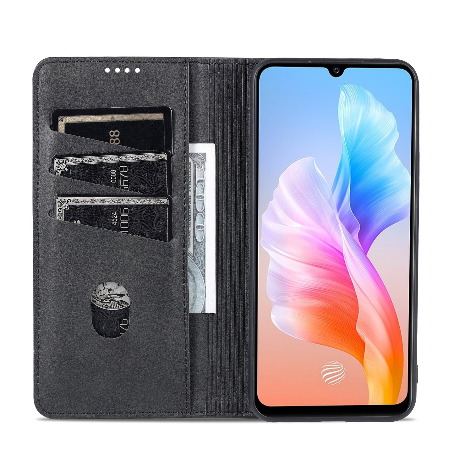For Vivo S10e/V23e Leather Wallet Case with Card Holder & Magnetic Closure
