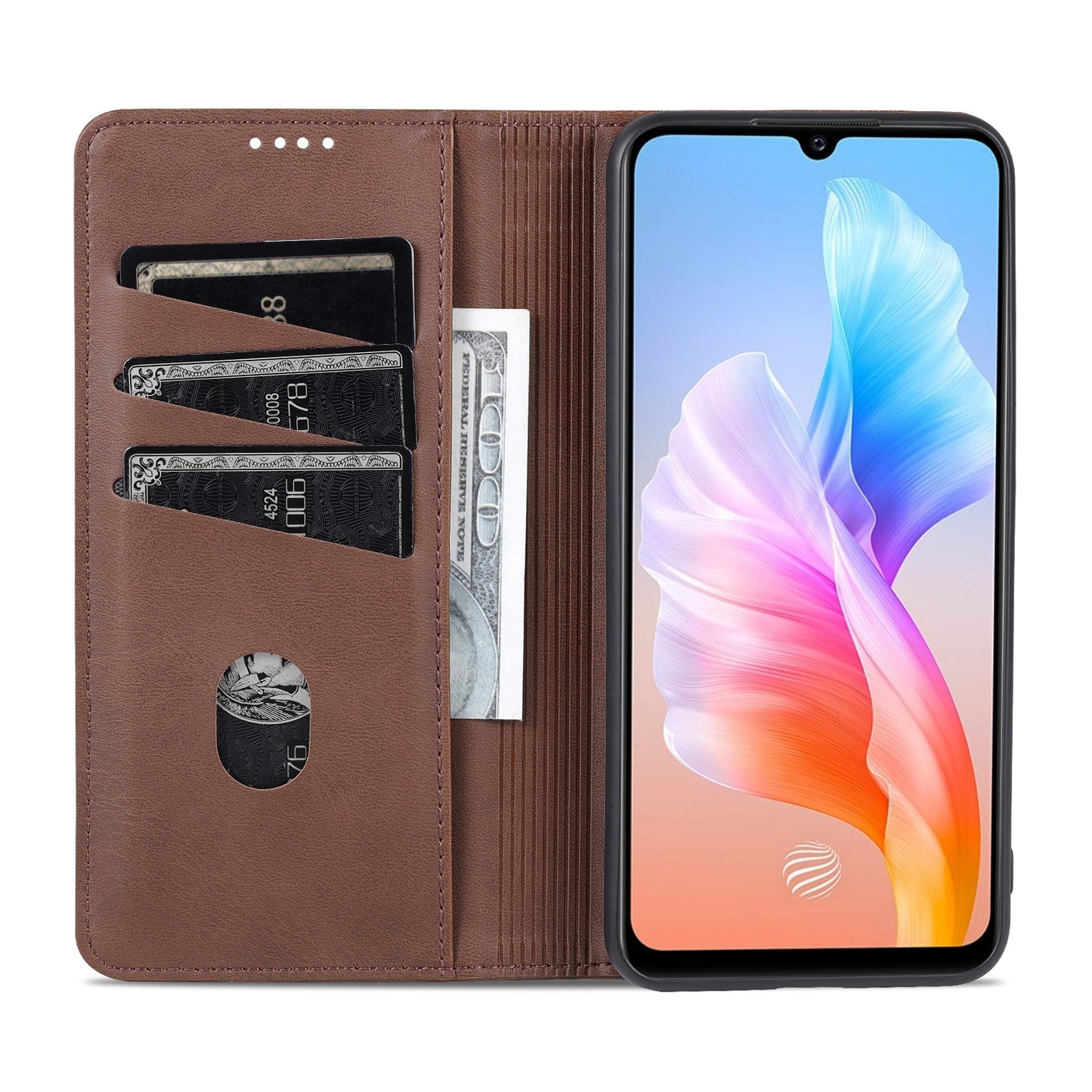For Vivo S10e/V23e Leather Wallet Case with Card Holder & Magnetic Closure