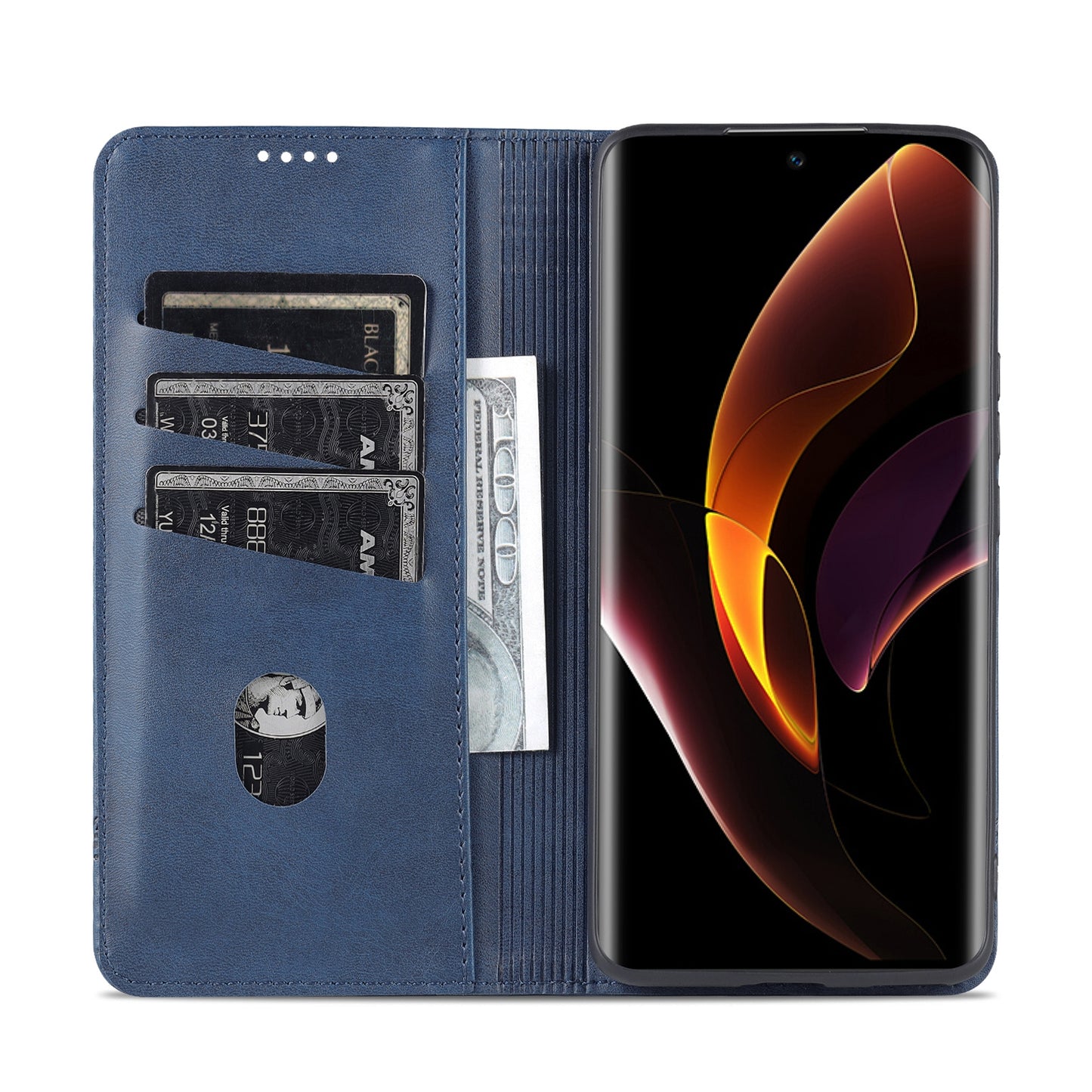 Honor 60 Leather Wallet Case with Card Holder & Magnetic Closure