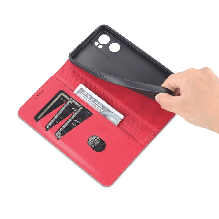 For OPPO Reno7 Global Leather Wallet Case with Card Holder & Magnetic Closure
