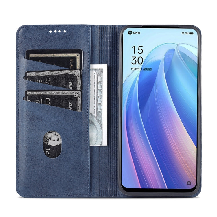 For OPPO Reno7 Global Leather Wallet Case with Card Holder & Magnetic Closure