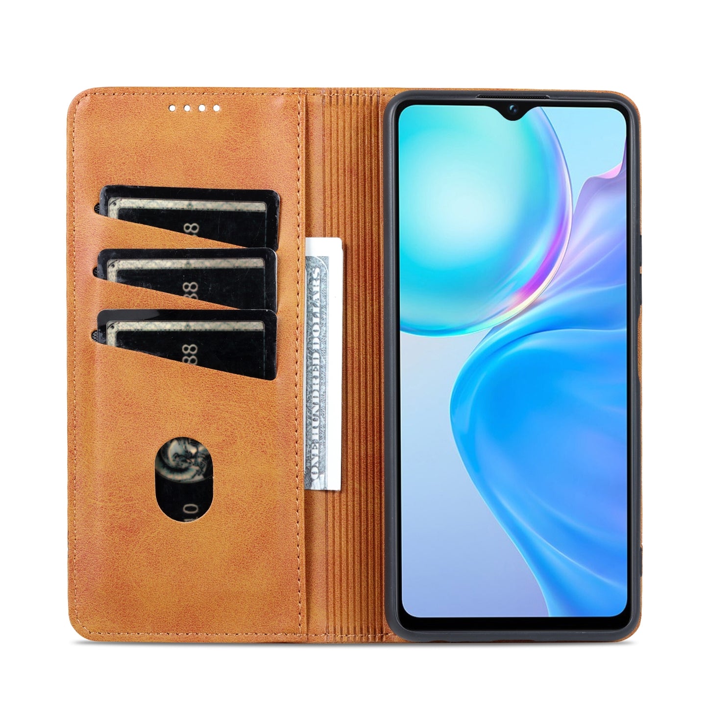 For Vivo Y77e/Y77 5G Leather Wallet Case with Card Holder & Magnetic Closure
