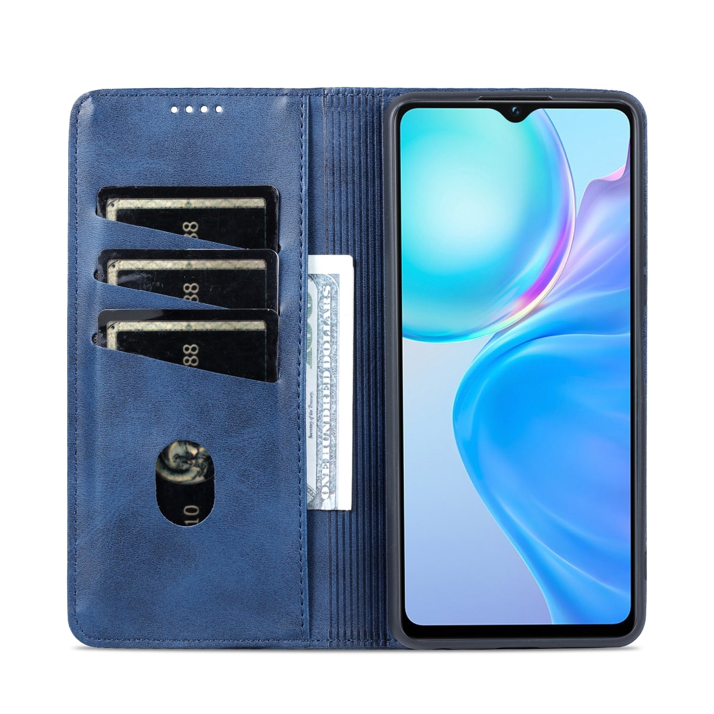 For Vivo Y77e/Y77 5G Leather Wallet Case with Card Holder & Magnetic Closure
