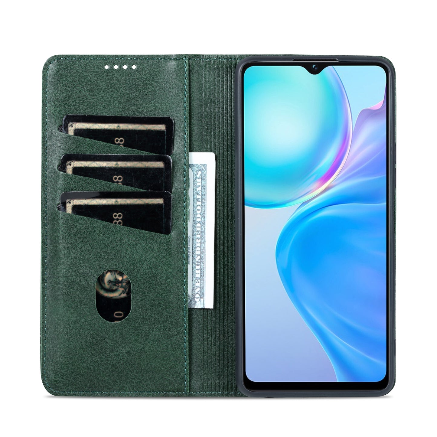 For Vivo Y77e/Y77 5G Leather Wallet Case with Card Holder & Magnetic Closure