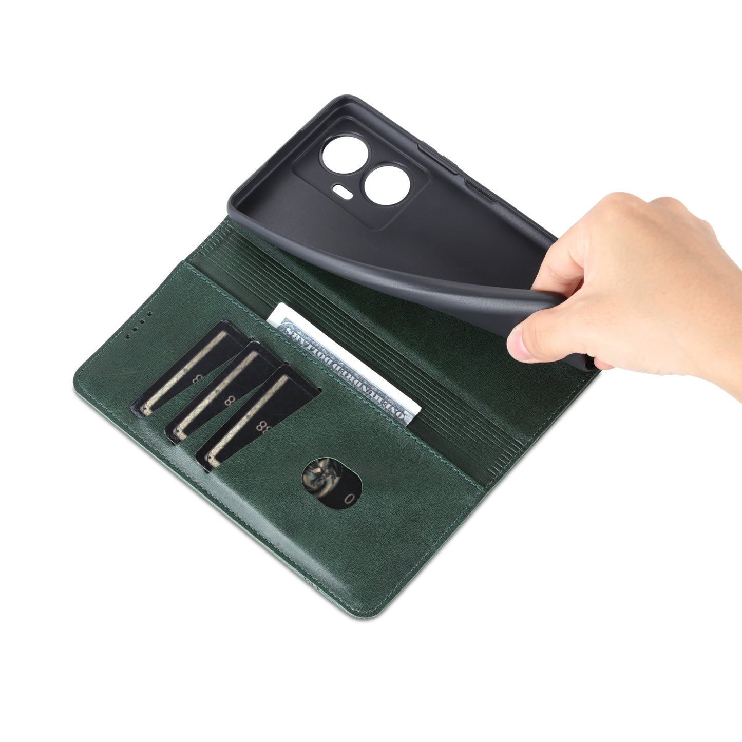 For Vivo Y77e/Y77 5G Leather Wallet Case with Card Holder & Magnetic Closure