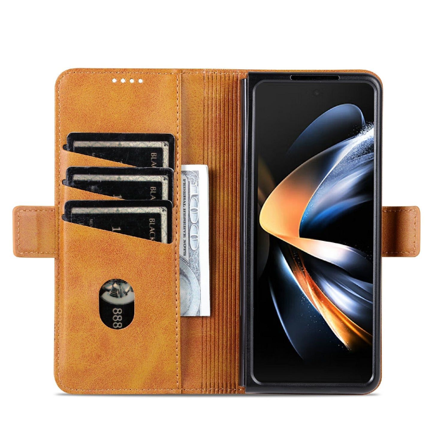 For Samsung Galaxy Z Fold3 5G Leather Wallet Case with Card Holder & Magnetic Closure