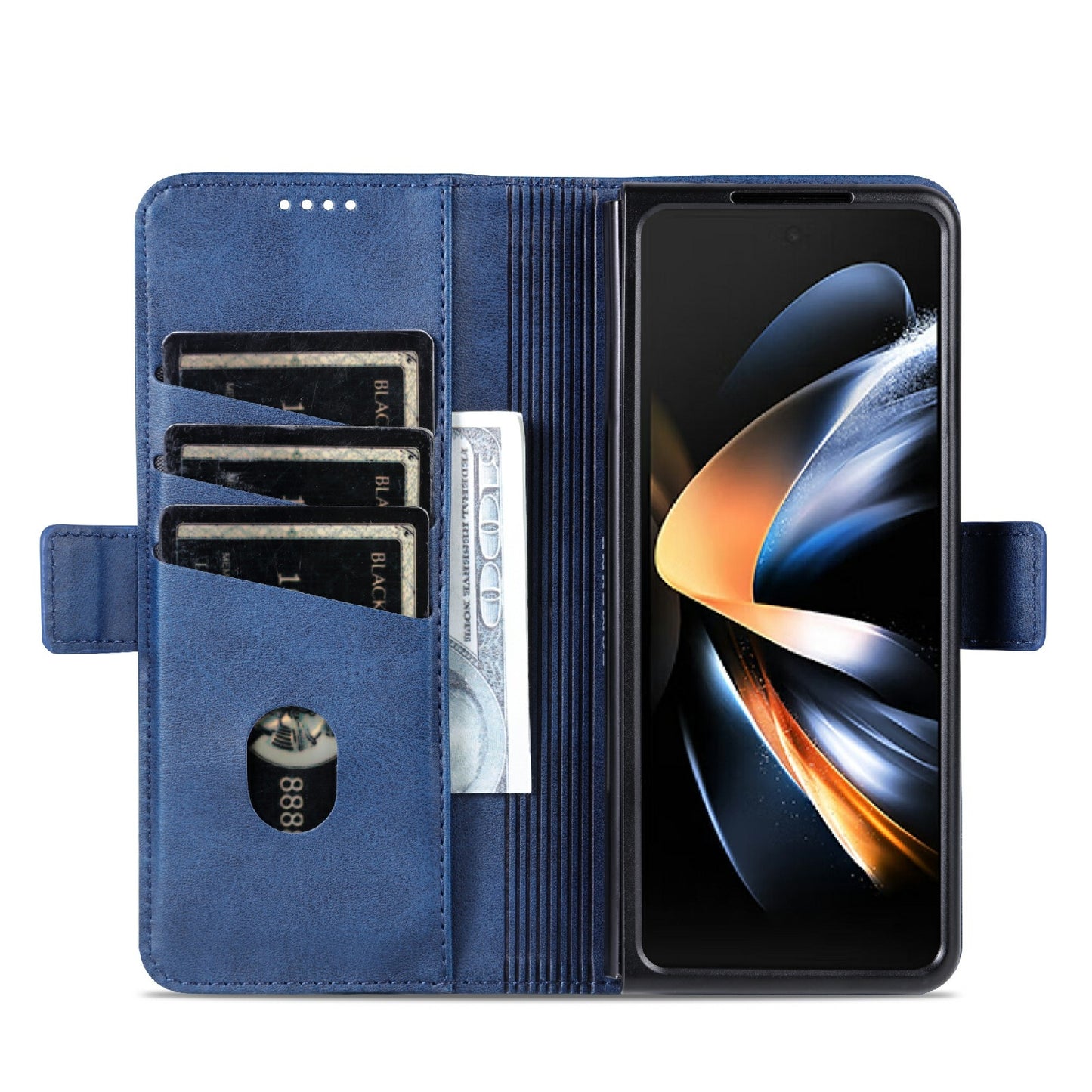 For Samsung Galaxy Z Fold3 5G Leather Wallet Case with Card Holder & Magnetic Closure