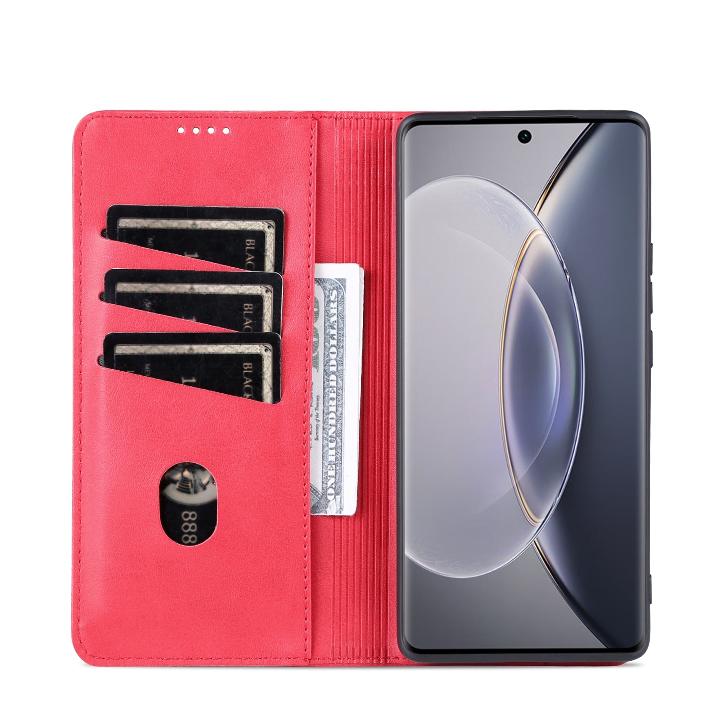 For Vivo X90 Pro Leather Wallet Case with Card Holder & Magnetic Closure