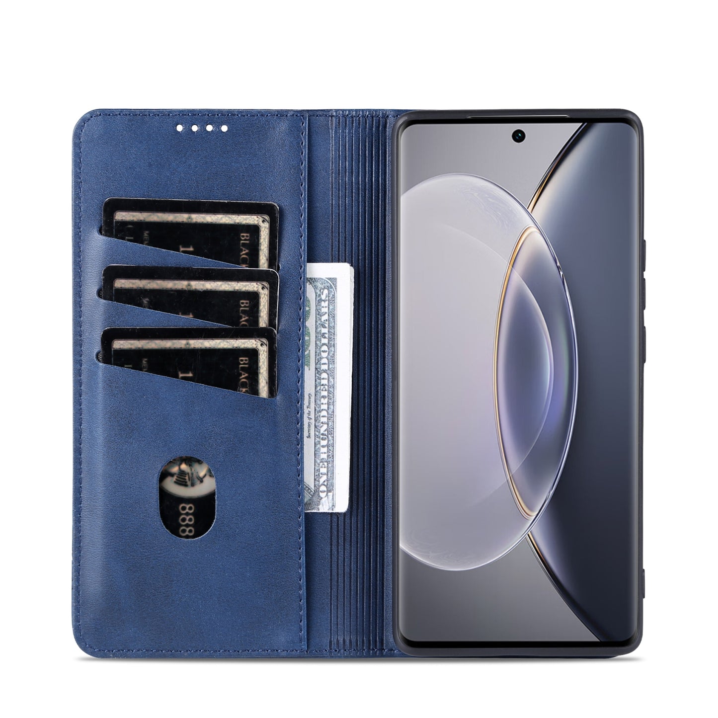 For Vivo X90 Pro Leather Wallet Case with Card Holder & Magnetic Closure