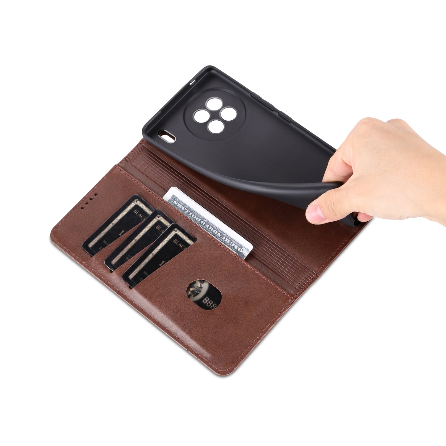 For Vivo X90 Pro Leather Wallet Case with Card Holder & Magnetic Closure