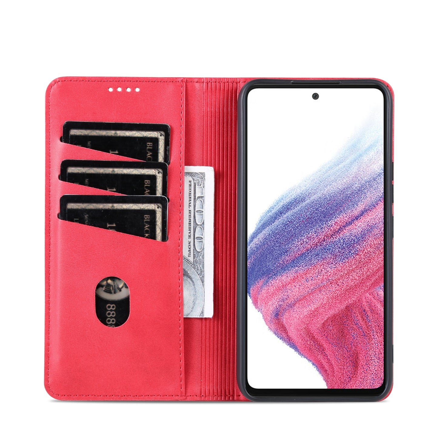 For Samsung Galaxy A54 5G Leather Wallet Case with Card Holder & Magnetic Closure