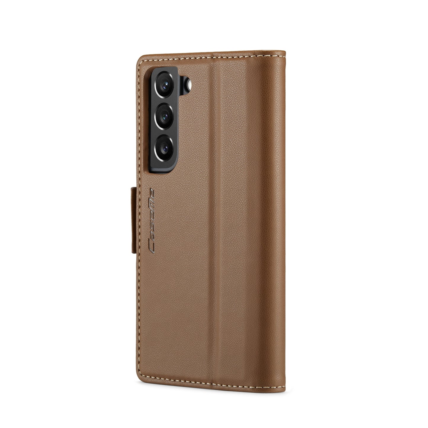 For Samsung Galaxy S22 5G Leather Case - RFID, Butterfly Buckle, Card Slot, Stand, Litchi Texture