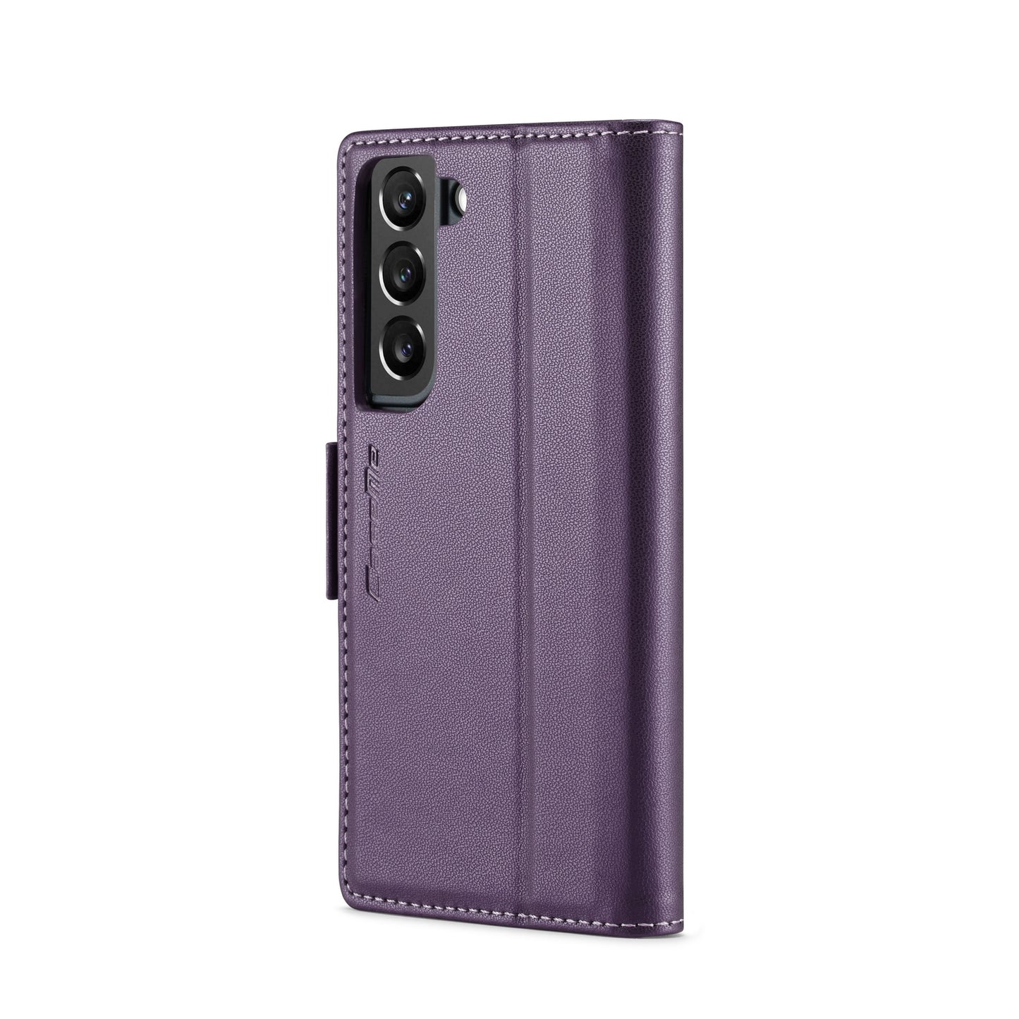 For Samsung Galaxy S22 5G Leather Case - RFID, Butterfly Buckle, Card Slot, Stand, Litchi Texture