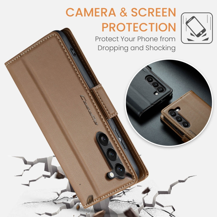 Samsung Galaxy S23+ 5G Leather Case - RFID Anti-theft Butterfly Buckle, Card Wallet & Stand, Litchi Texture