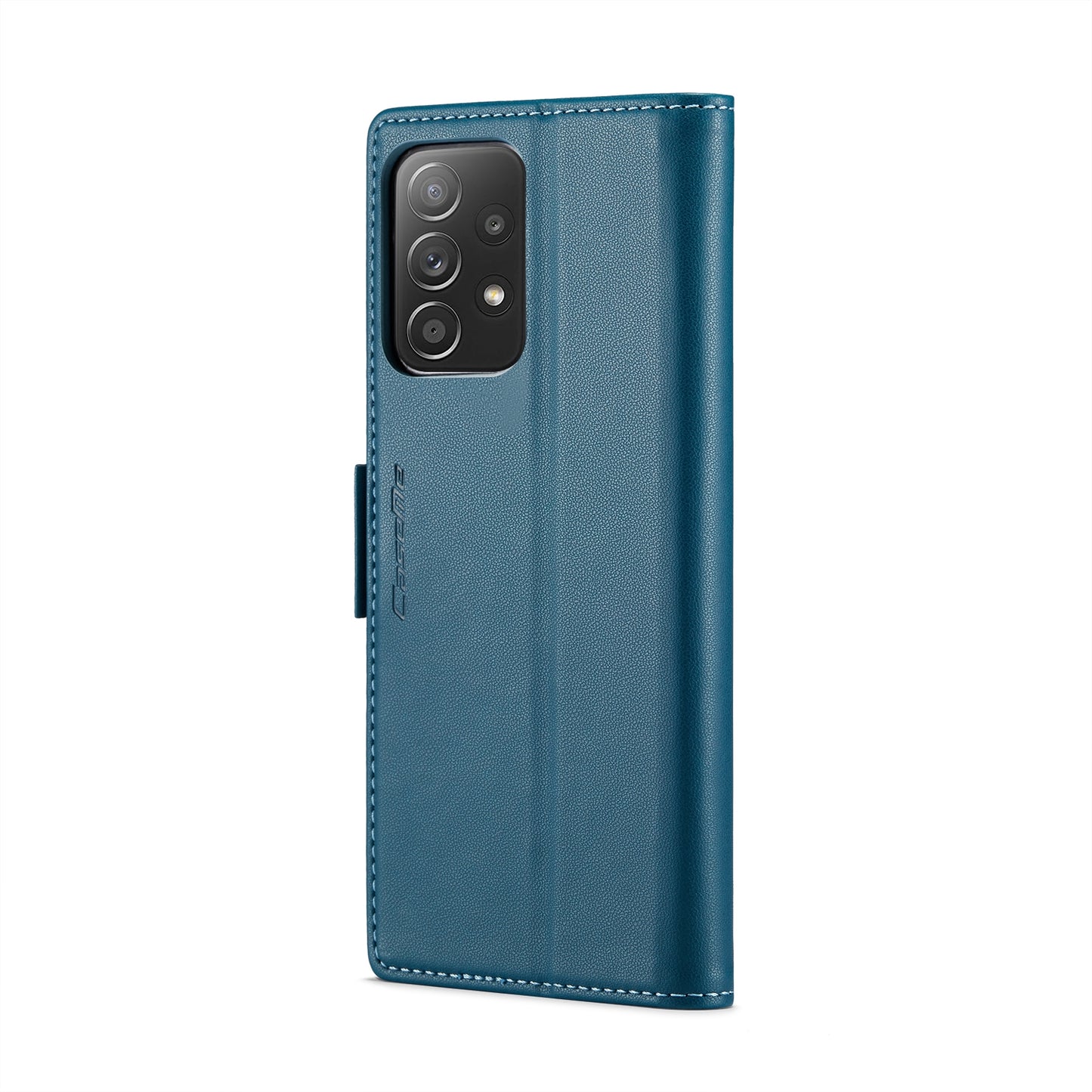 Samsung Galaxy A52/A52s 5G Case - RFID Anti-Theft Leather with Butterfly Buckle, Card Slot, Stand - Litchi Texture