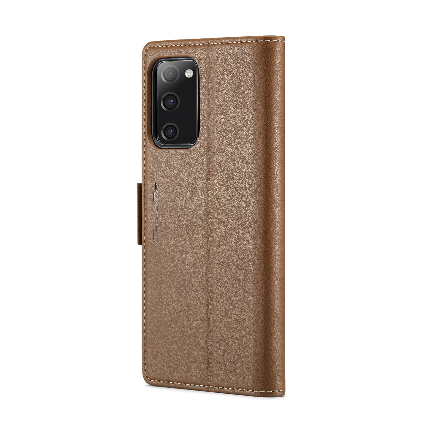 Samsung Galaxy S20 FE Case - RFID Anti-Theft Leather, Butterfly Buckle, Card Slot, Litchi Texture