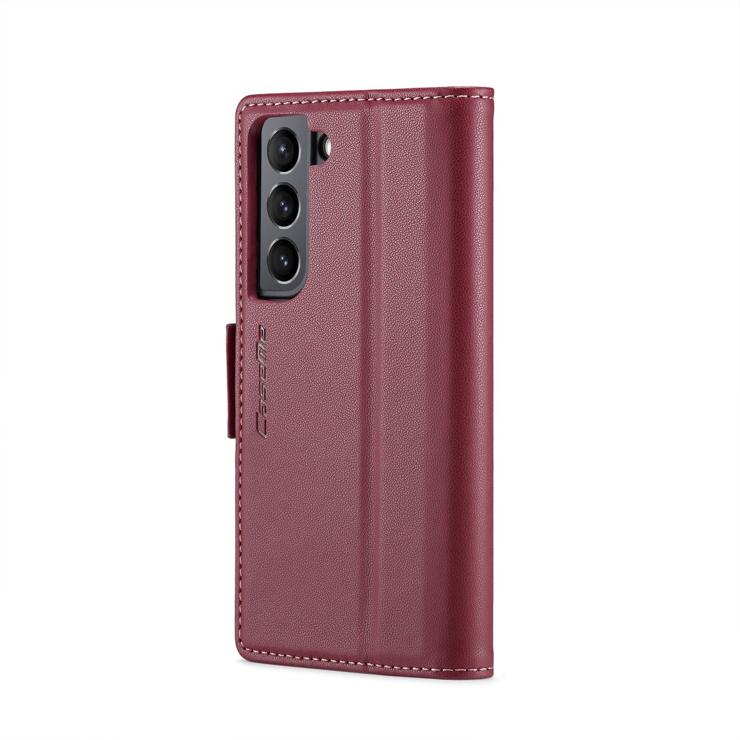 For Samsung Galaxy S21 5G Case - RFID Blocking Litchi Texture Leather Wallet with Stand & Card Holder