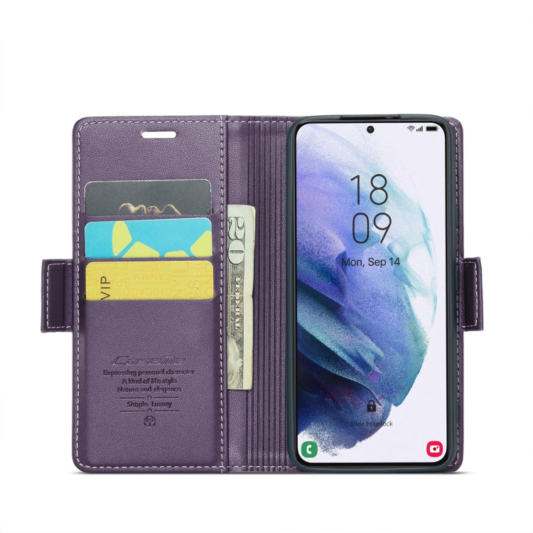 For Samsung Galaxy S21+ 5G Case - RFID Anti-theft Litchi Leather with Card Slot & Stand