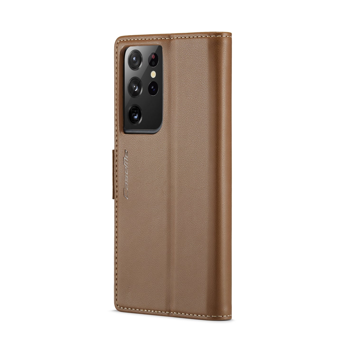 For Samsung Galaxy S21 Ultra 5G Leather Case - RFID Anti-theft, Card Slot, Stand, Litchi Texture