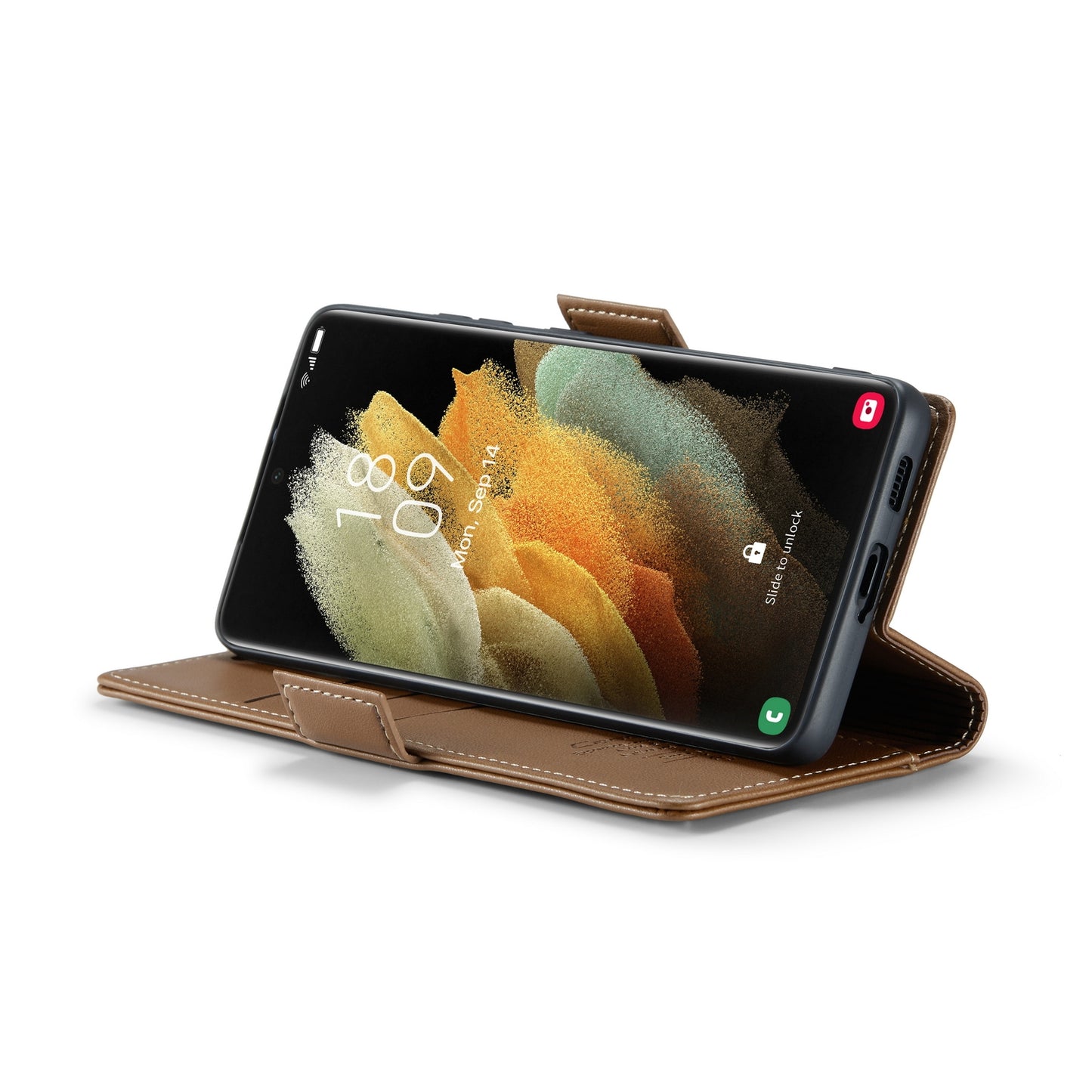 For Samsung Galaxy S21 Ultra 5G Leather Case - RFID Anti-theft, Card Slot, Stand, Litchi Texture