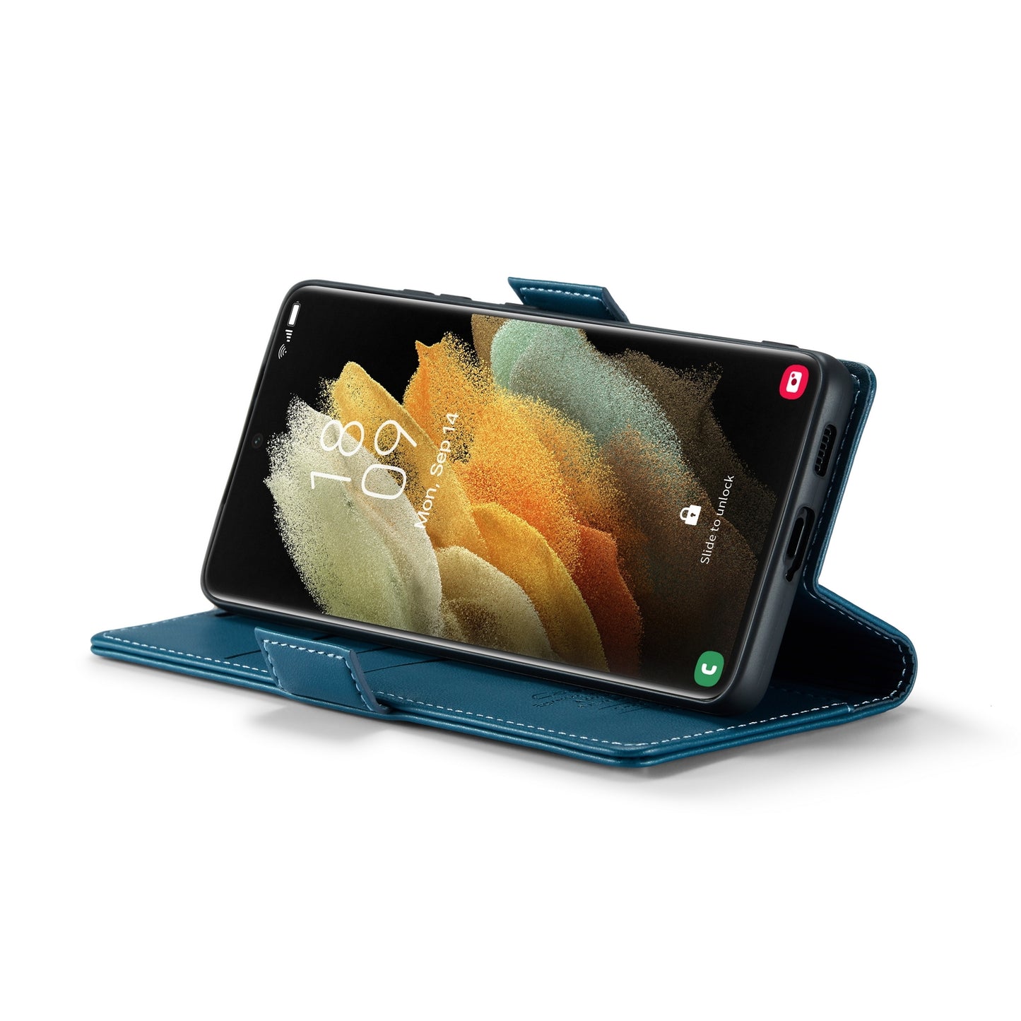For Samsung Galaxy S21 Ultra 5G Leather Case - RFID Anti-theft, Card Slot, Stand, Litchi Texture