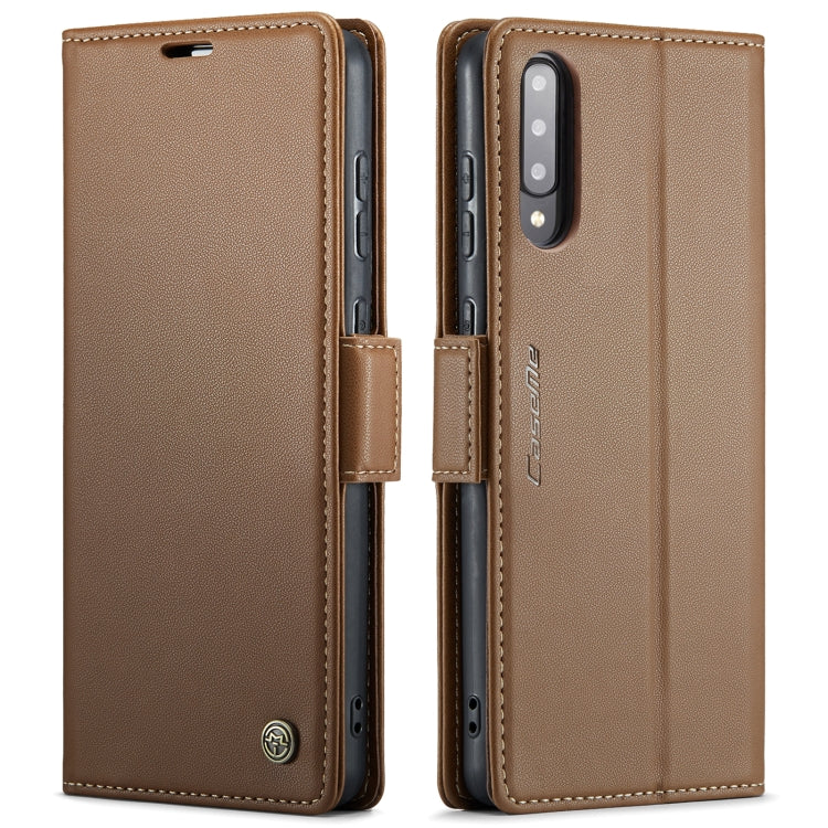 For Samsung Galaxy A30s/A50s/A50 RFID Leather Case - Litchi Texture with Card Slot & Stand