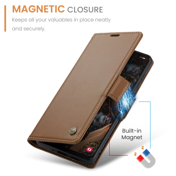 For Samsung Galaxy A30s/A50s/A50 RFID Leather Case - Litchi Texture with Card Slot & Stand