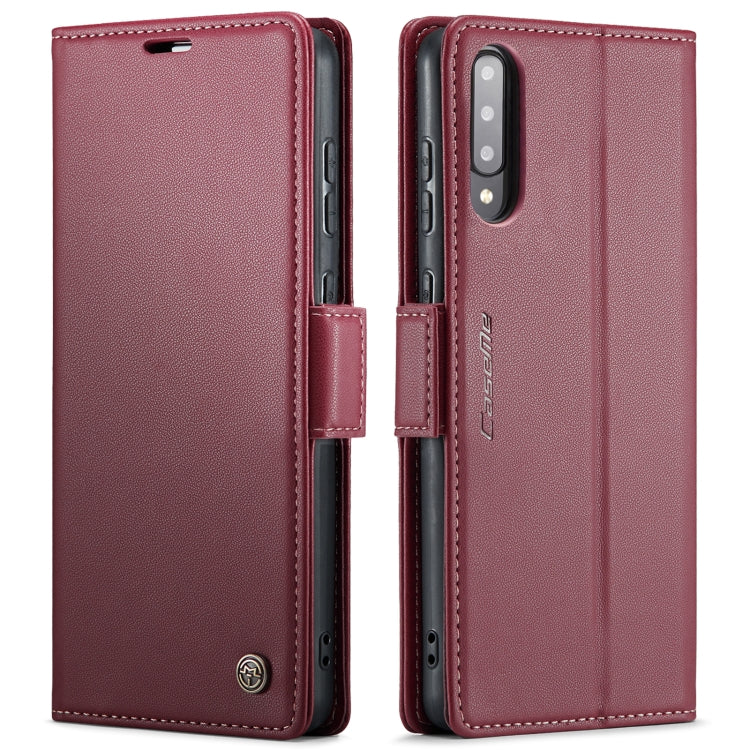 For Samsung Galaxy A30s/A50s/A50 RFID Leather Case - Litchi Texture with Card Slot & Stand