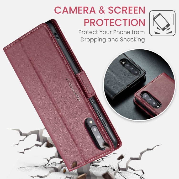 For Samsung Galaxy A30s/A50s/A50 RFID Leather Case - Litchi Texture with Card Slot & Stand