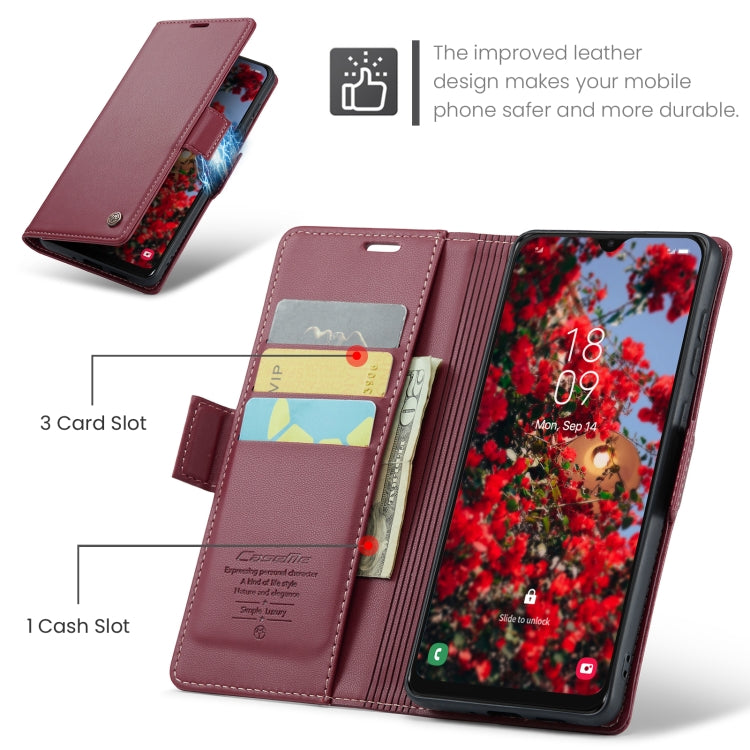 For Samsung Galaxy A30s/A50s/A50 RFID Leather Case - Litchi Texture with Card Slot & Stand