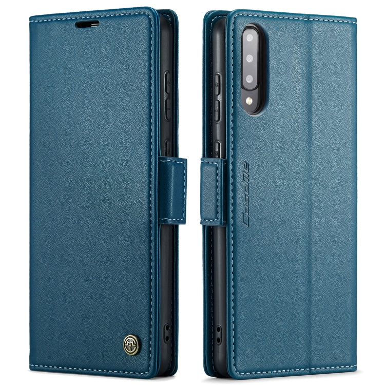 For Samsung Galaxy A30s/A50s/A50 RFID Leather Case - Litchi Texture with Card Slot & Stand