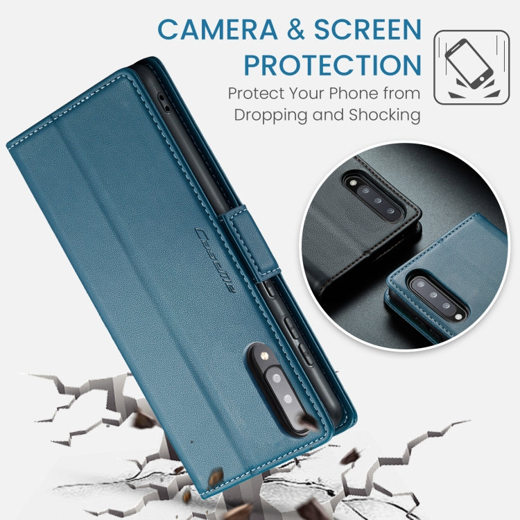 For Samsung Galaxy A30s/A50s/A50 RFID Leather Case - Litchi Texture with Card Slot & Stand