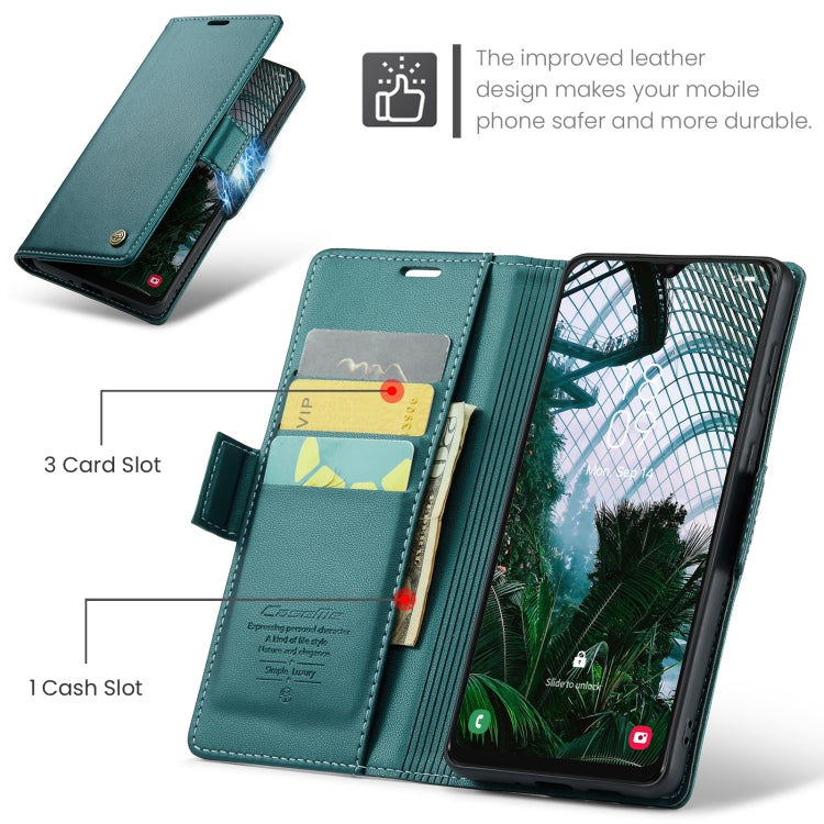 For Samsung Galaxy A30s/A50s/A50 RFID Leather Case - Litchi Texture with Card Slot & Stand