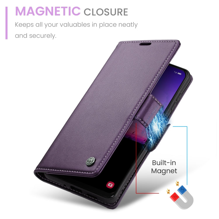 For Samsung Galaxy A30s/A50s/A50 RFID Leather Case - Litchi Texture with Card Slot & Stand