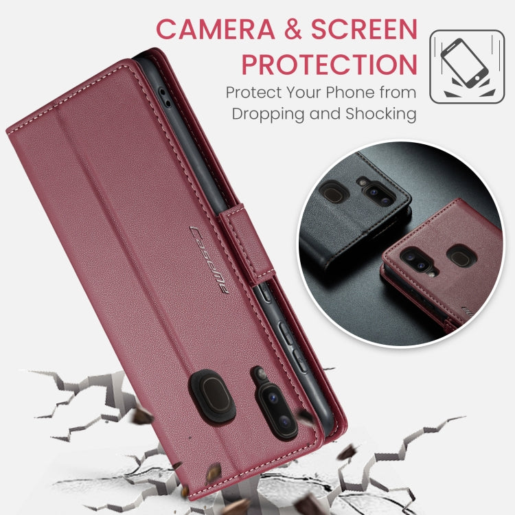 For Samsung Galaxy A40 Case - RFID Anti-theft Litchi Leather with Card Slot & Stand