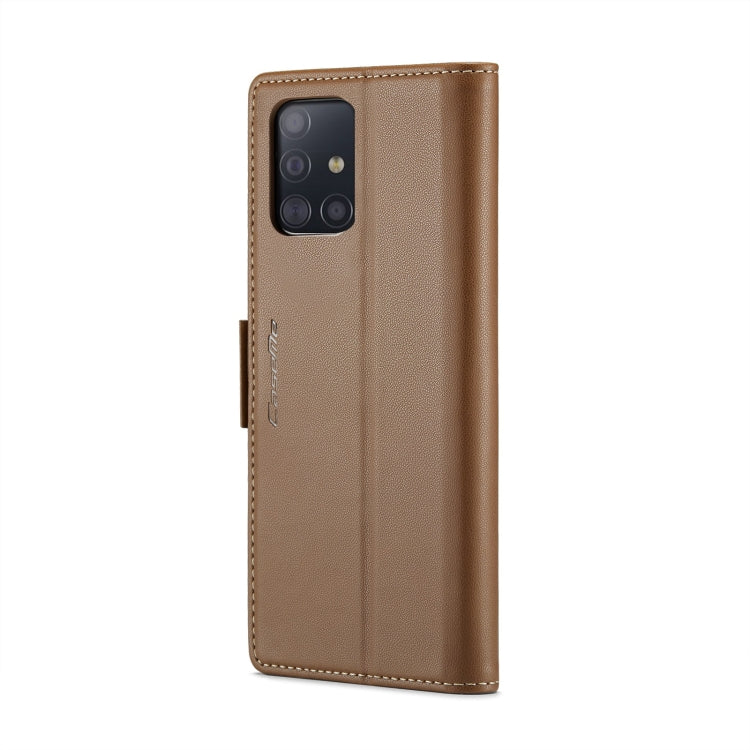 For Samsung Galaxy A51/M40s Case - RFID Litchi Leather with Card Slot & Stand
