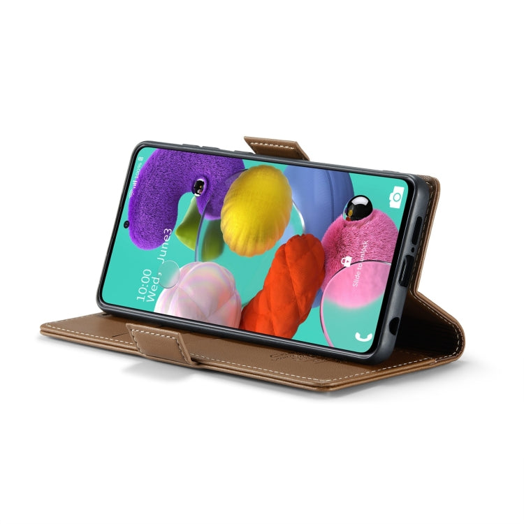 For Samsung Galaxy A51/M40s Case - RFID Litchi Leather with Card Slot & Stand