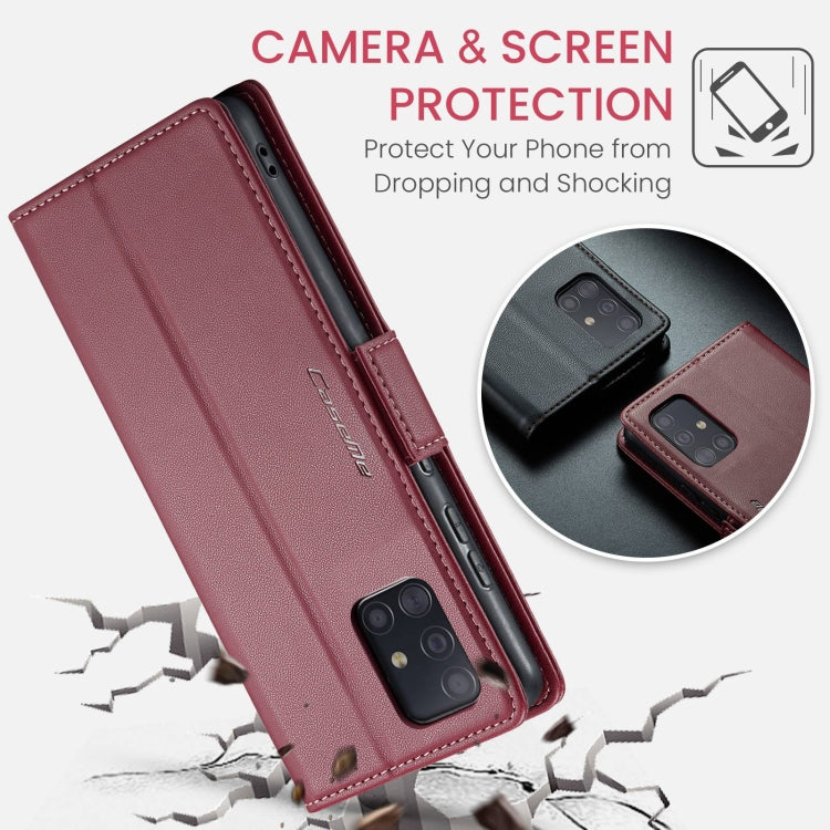 For Samsung Galaxy A51/M40s Case - RFID Litchi Leather with Card Slot & Stand