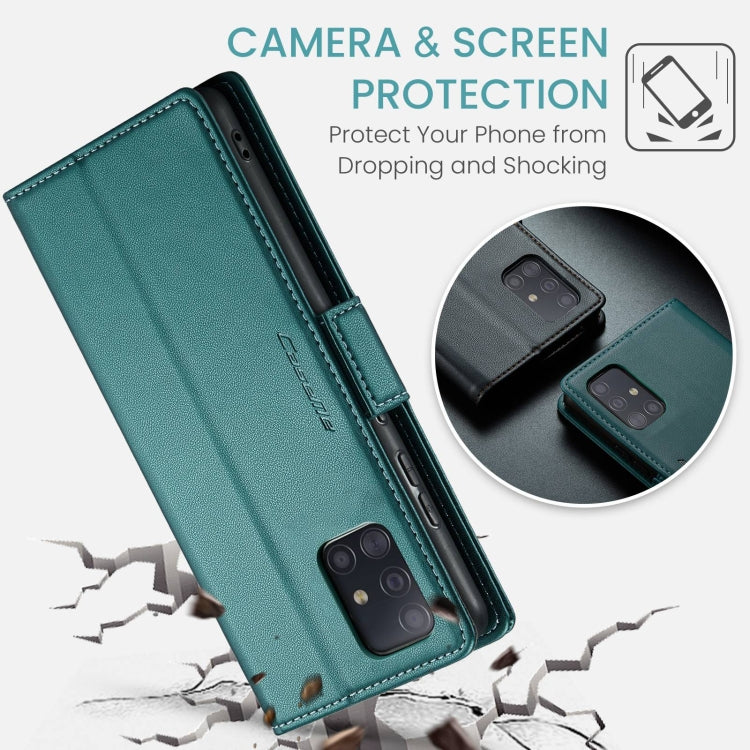 For Samsung Galaxy A51/M40s Case - RFID Litchi Leather with Card Slot & Stand