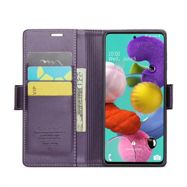 For Samsung Galaxy A51/M40s Case - RFID Litchi Leather with Card Slot & Stand
