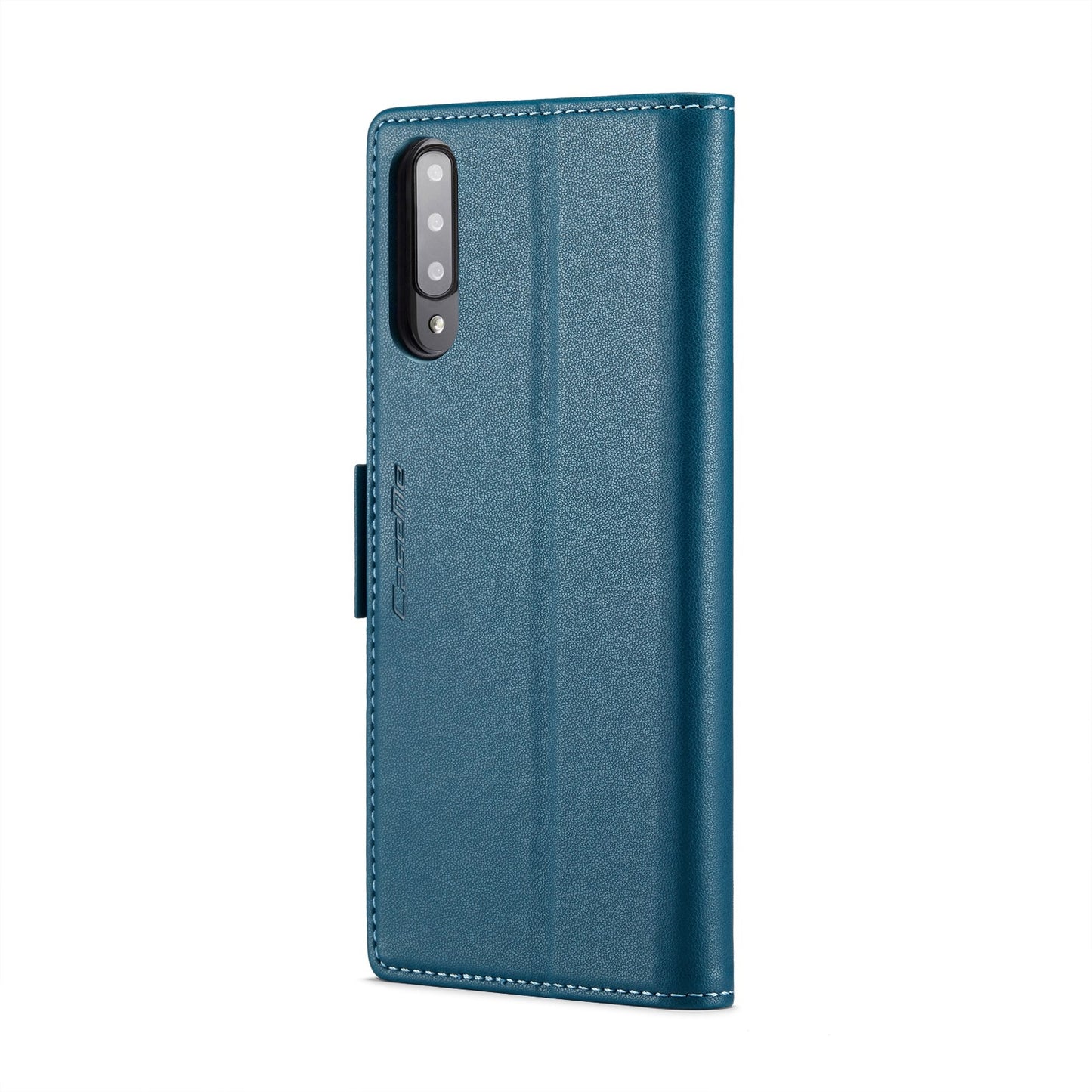 For Samsung Galaxy A70/A70s RFID Leather Case - Litchi Texture with Card Slot & Stand