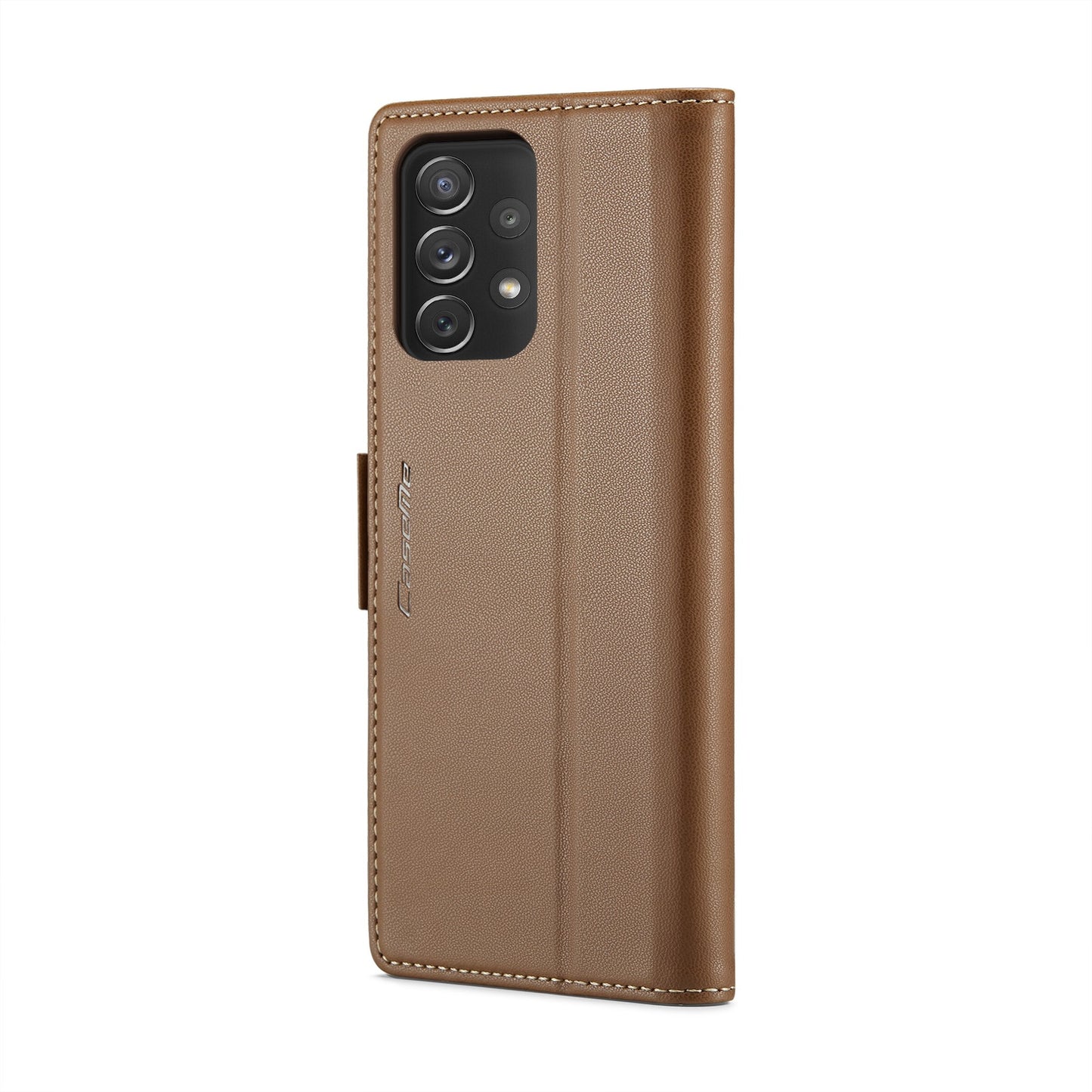For Samsung Galaxy A72 Case - RFID Blocking Litchi Leather Wallet with Stand & Card Slot