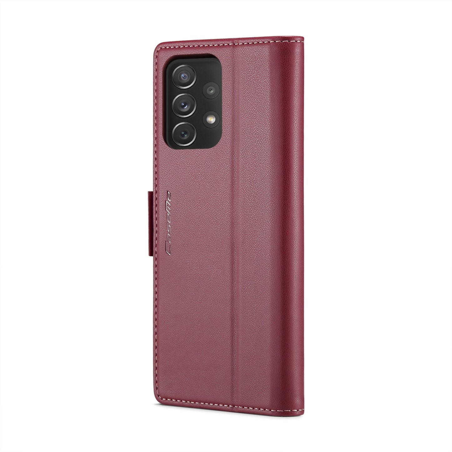 For Samsung Galaxy A72 Case - RFID Blocking Litchi Leather Wallet with Stand & Card Slot