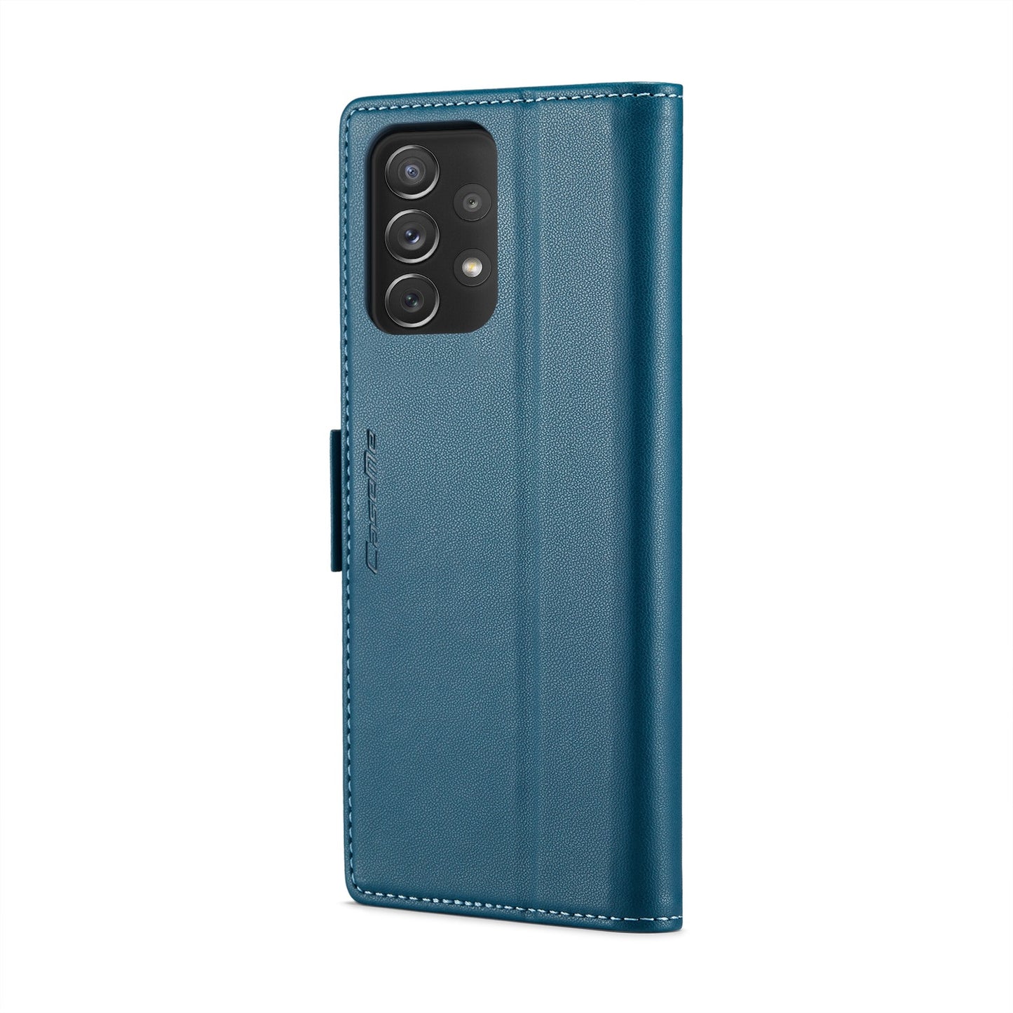 For Samsung Galaxy A72 Case - RFID Blocking Litchi Leather Wallet with Stand & Card Slot