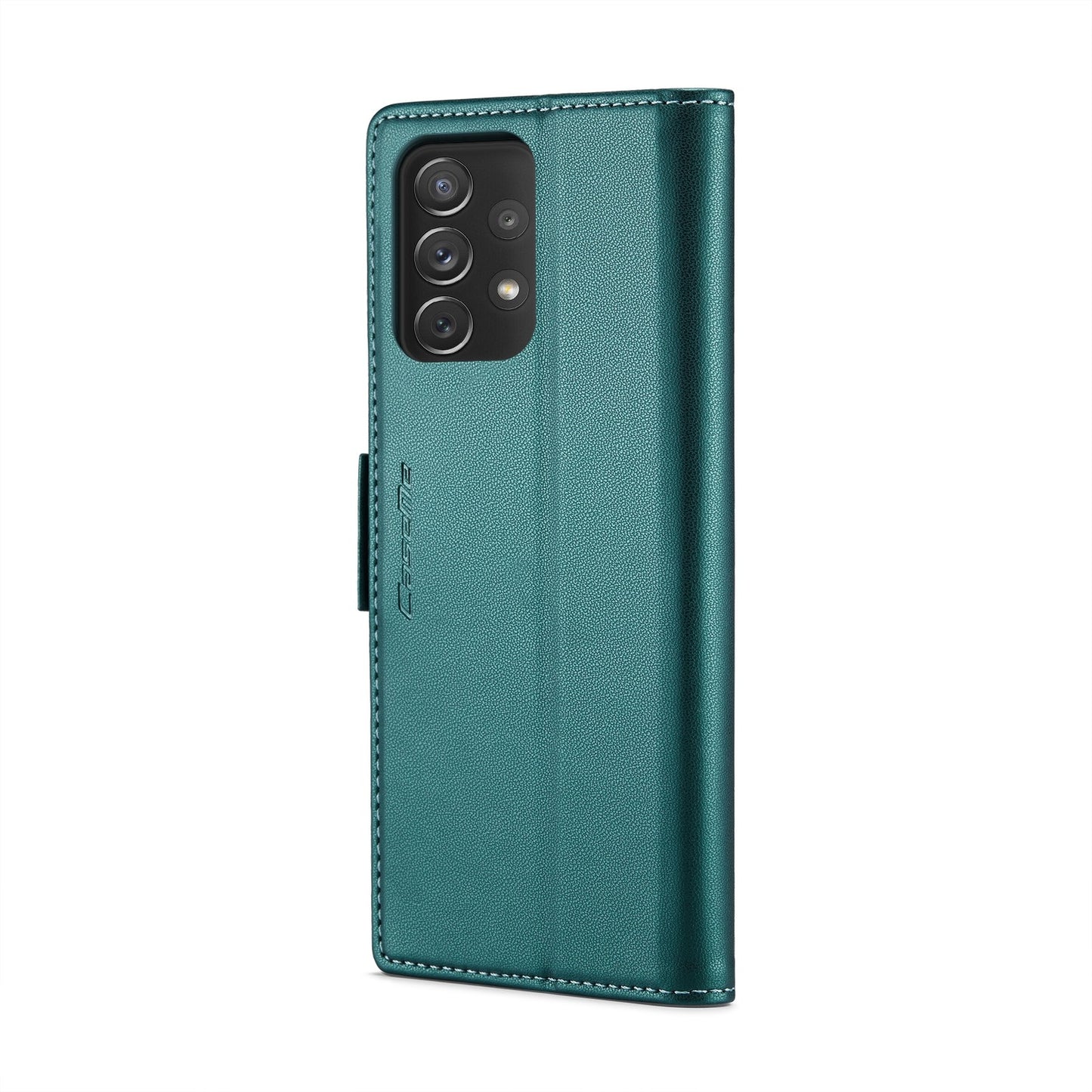 For Samsung Galaxy A72 Case - RFID Blocking Litchi Leather Wallet with Stand & Card Slot