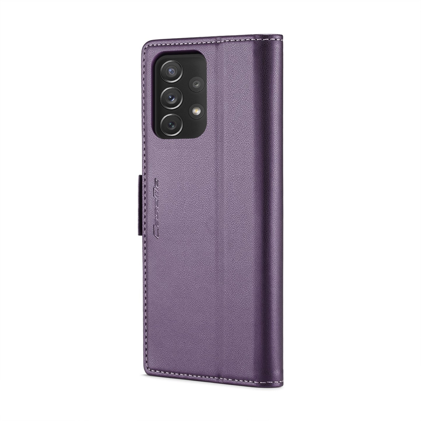 For Samsung Galaxy A72 Case - RFID Blocking Litchi Leather Wallet with Stand & Card Slot